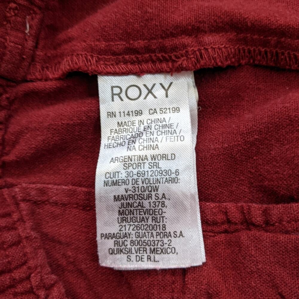 Roxy Linen Blend Drawstring Roll Cuff Pants Medium - image 7